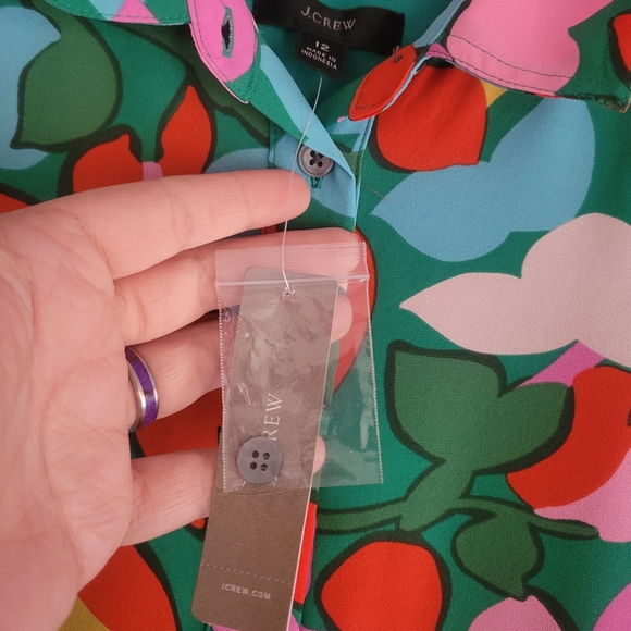 NWT J. Crew Pleated Shirtdress in Confetti Floral Size 12 - Picture 5 of 10